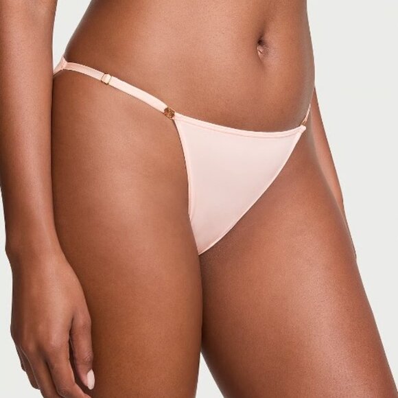 Victoria Secret Love Cloud Adjustable String Bikini Panty M L Pink Smooth - Picture 5 of 6